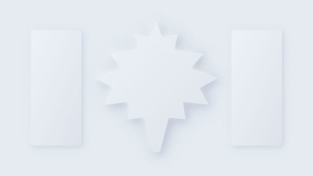 Canadian flag maple leaf pulsing white neumorphic minimalist style with soft shadows for government presentations