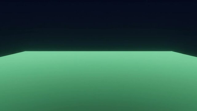 A volatile green wireframe digital landscape smoothing out into a completely flat plane, symbolizing market fluctuation stabilization, risk management, economic control, and financial balance.