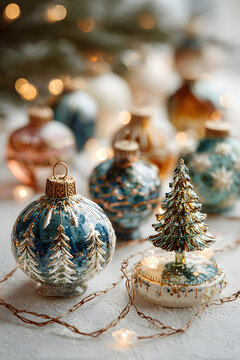 White background with christmas decorations