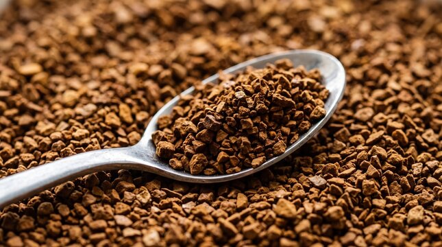 Instant Coffee Granules in Spoon