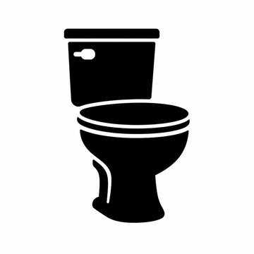 Minimalist Toilet Icon Vector Isolated on White Background