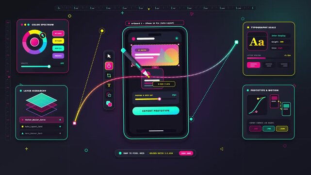 Creative Design Mobile App UI UX Design Interface Workflow