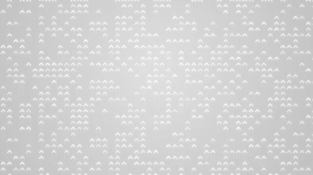 Abstract glowing white chevron patterns shifting and pulsing dynamically across a bright minimalist technology background surface