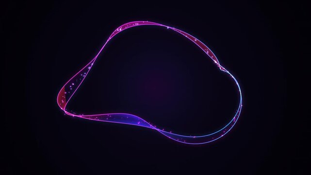 Glowing Neon Loading Ring Featuring Dynamic Particle Effects and Fluid Color Shifting Loop Animation