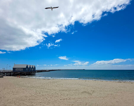 Busselton Jetty, the longest timber-piled Jetty in the Southern Hemisphere, an Australian tourist attraction