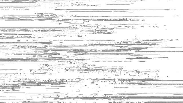 Minimalist white digital glitch texture background with horizontal static scanlines pixel noise signal overlay