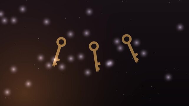 Antique brass keys by candlelight, spooky Halloween mystery loop