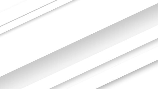Elegant light white endless looped background. Diagonal white stripes animation. 3d background.