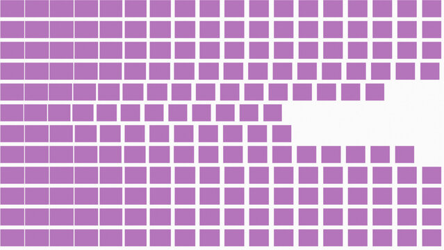 Minimalist purple square grid, abstract digital data blocks on white background, lilac geometric mosaic pattern for technology banners