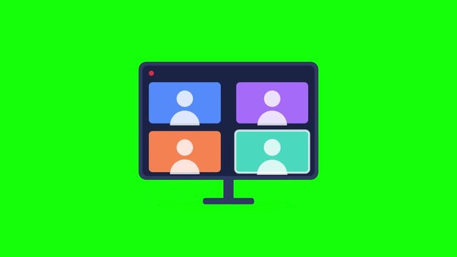 Pulsing Video Call Screen Icon on Green Background