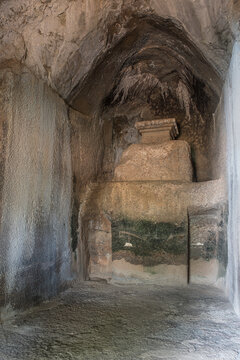 Amba-Ambika group of caves, a rock-cut caves of The Manmodi or Manmukud Caves complex, an unfinished Chaitya-cave and a number of ruined cells and viharas, Junnar, Pune, Maharashtra, India.