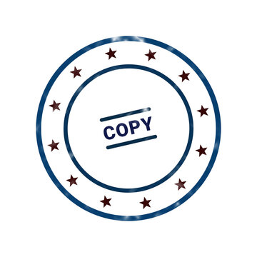 Copy protection stamp with circular border and copy text inside