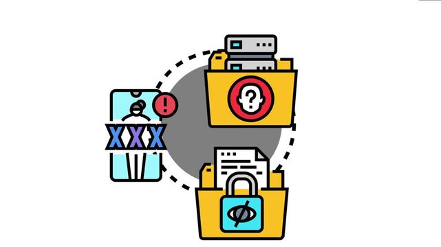 Data protection concept secure storage, identity redaction on mobile devices, and confidential document management with encrypted access, ensuring personal information privacy