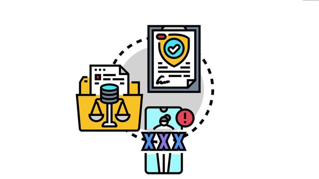 Concept of privacy rights defense, legal protection, and data security, safeguarding personal information from unauthorized access and cyber threats