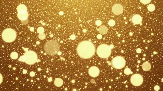 Gold Glitter Background with Bokeh Light Particles Motion Graphic Animation Loop
