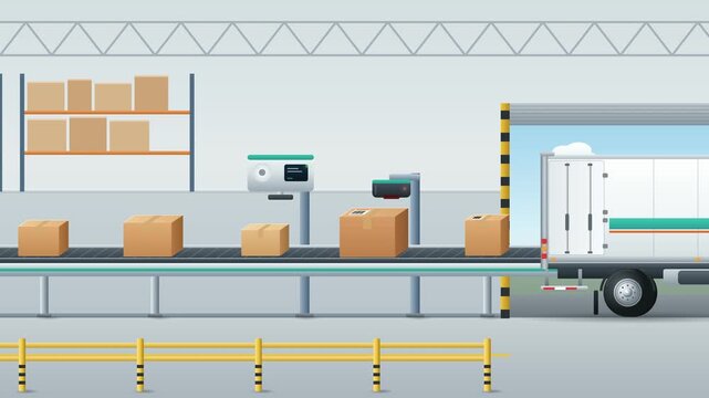 Automated Parcel Print and Apply Labeling System with Conveyor Belt and Scanner