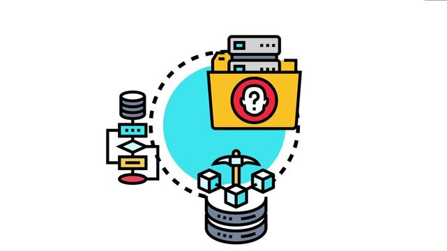 Private data mining process abstract concept depicting the extraction and analysis of sensitive personal information from databases using complex algorithms for various purposes