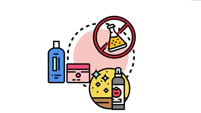 Private label brand concept depicting various consumer products like shampoo. Cream. And cleaning spray. Emphasizing chemical free formulation and quality manufacturing for a strong