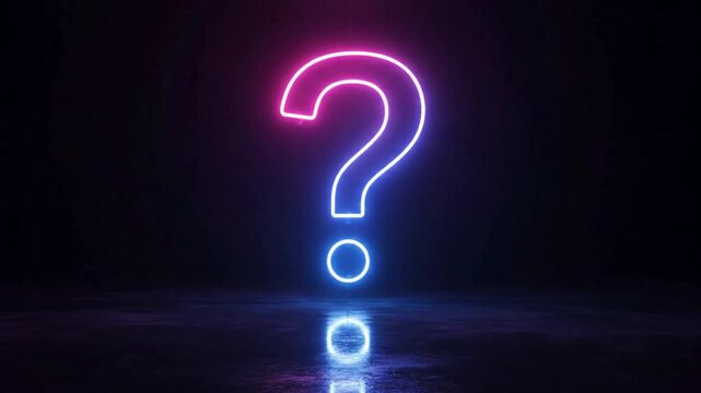 question mark led neon sign dimmable wall light on dark background