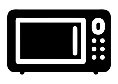 black and white microwave icon