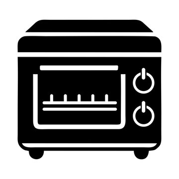 black and white microwave icon