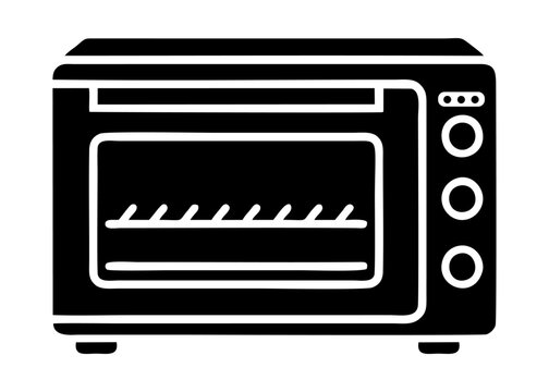black and white microwave icon