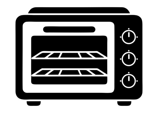 black and white microwave icon