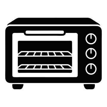 black and white microwave icon