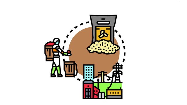 System the circular economy process of collecting agricultural biomass, transforming it into usable materials, and generating renewable energy for sustainable power grids