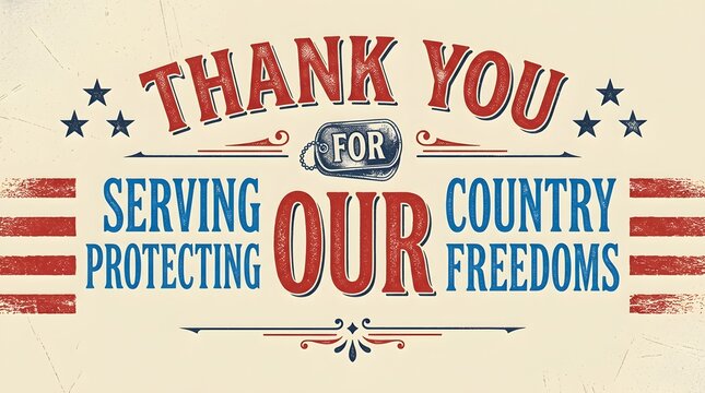 Thank you for serving our country protecting freedoms with vintage military dog tag