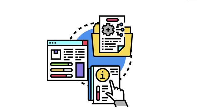 Product manuals concept illustrates essential documents providing detailed user guides, technical specifications, and helpful information for product installation, operation, and troubleshooting
