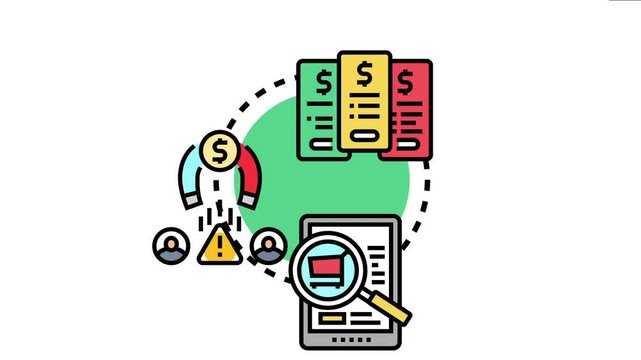 Product pricing concept a process of establishing optimal product value, analyzing market demand, attracting consumers with competitive rates, and managing spending
