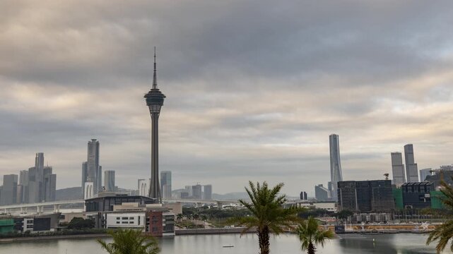 macau skyline and macau tower 