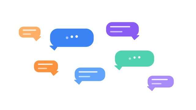 Colorful floating speech bubbles for social media communication