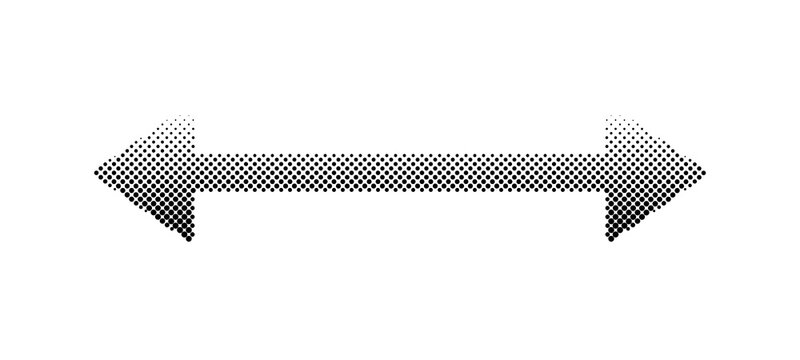 Halftone Double Headed Arrow Isolated on Transparent Background