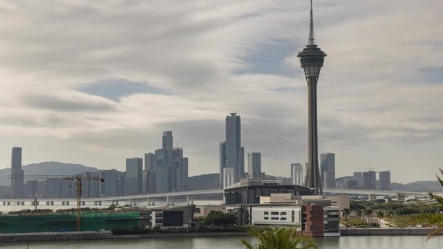 macau skyline and macau tower 