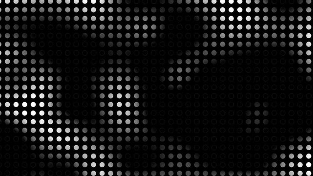 Animated abstract technology black background random dots and grid 4K.