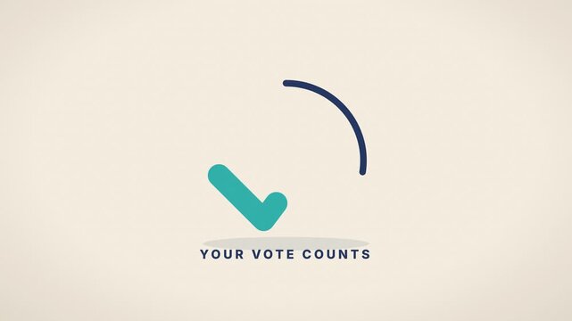 Checkmark Drawing In Circle Your Vote Counts Animation