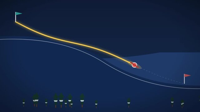 Skier weaving past gates in slalom downhill ski racing