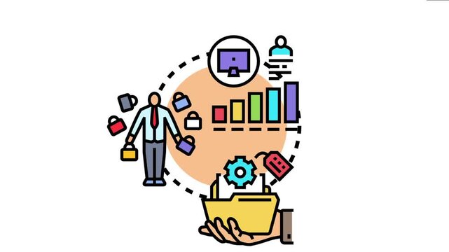 Professional career tracks concept a businessman identifying multiple advancement opportunities, considering growth strategies, and planning executive development paths