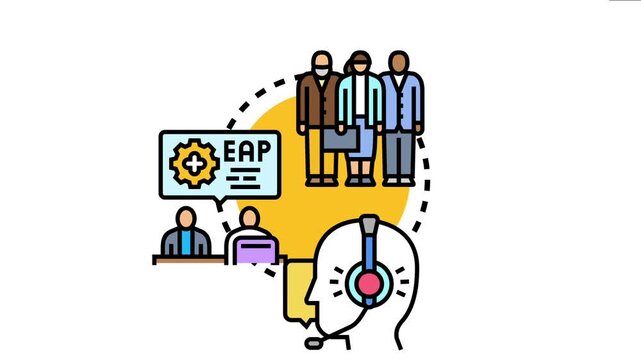 Professional diverse employees forming a support team, providing eap or employee assistance program services and helping people through a call center operator, offering invaluable help and care