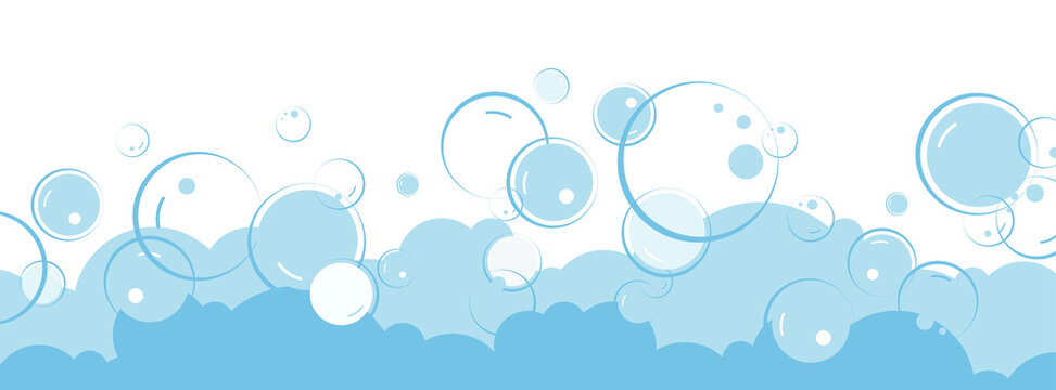 cute background with flying soap bubbles