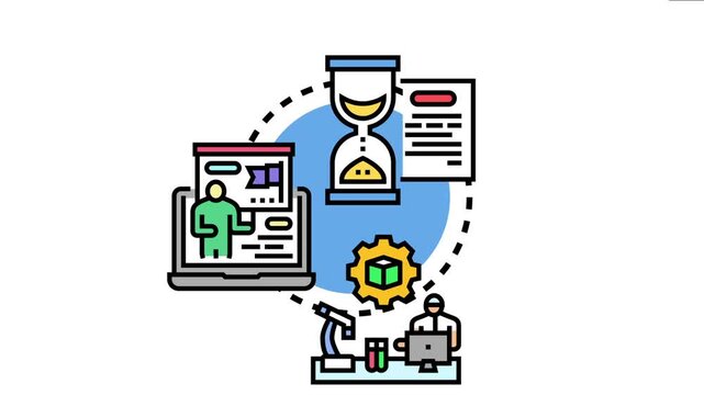 Concept representation the project initiation process, involving strategic planning, research, development, and management stages for new ventures and innovation