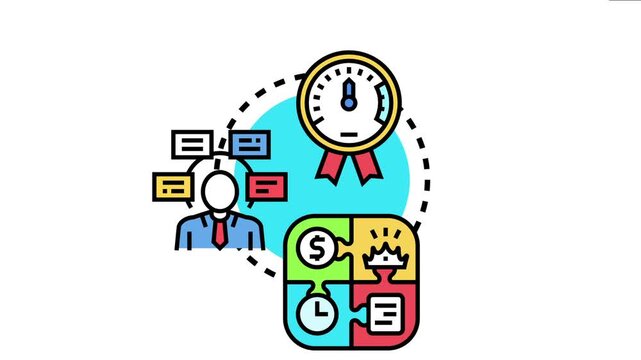 Business person orchestrating project management strategy, connecting tasks, resources, time, and goal achievement, ensuring efficient workflow and successful outcomes