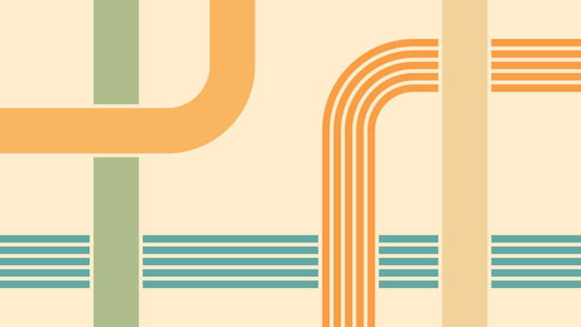 Abstract background of rainbow groovy Wavy Line design in 1970s Hippie Retro style. Vector pattern ready to use for cloth, textile, wrap and other.