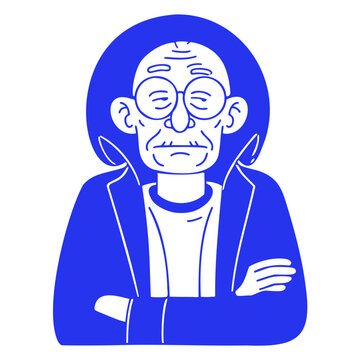 Grumpy Old Man With Glasses