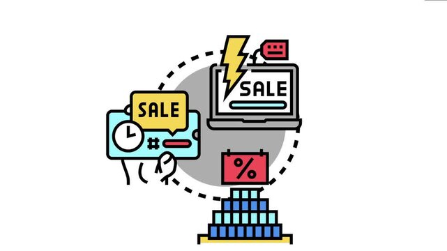 Commerce concept digital marketing strategies for driving sales, showing various methods of offering price reductions and special deals to attract customers online and in retail