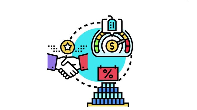 Promotional price settings concept business partners agreeing on discount strategies, managing costs, and adjusting value for effective marketing campaigns and sales growth