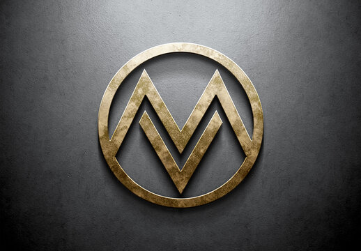 Old Rusted Gold Logo with Detailed Textured Mockup
