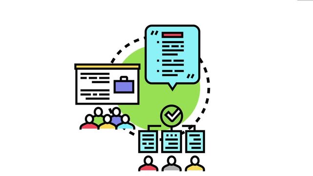 Business people attending a presentation meeting, reviewing information, and verifying key documentation for agreement or approval, highlighting the importance of proof in decision making